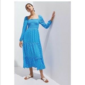 Anthropologie X Dolan Polka Dot smocked Dress